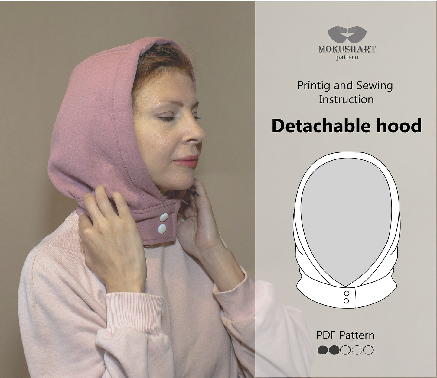 Hood sewing pattern 6 Sizes