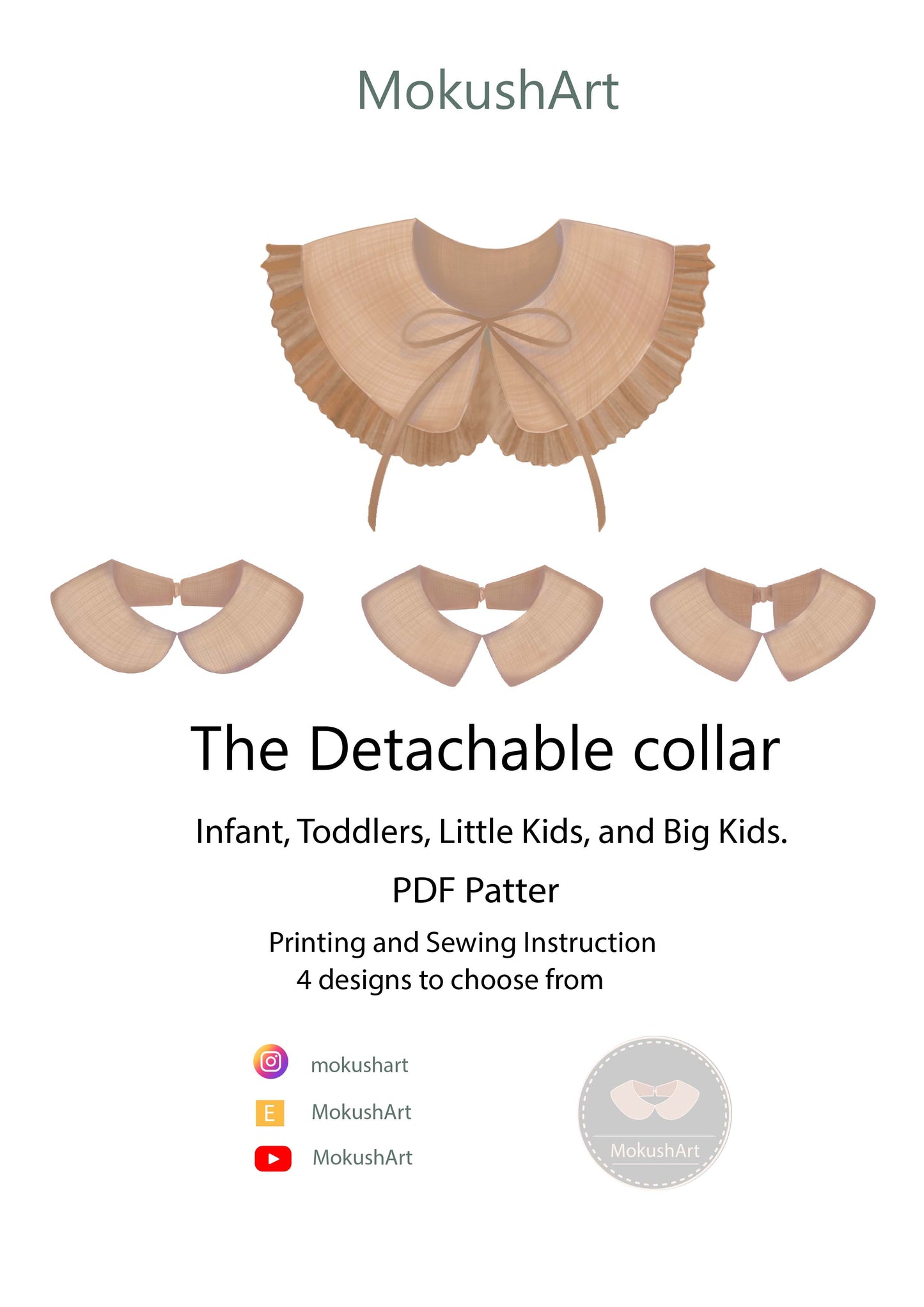 Detachable collars for babie, toddler, little kids, and big kids.