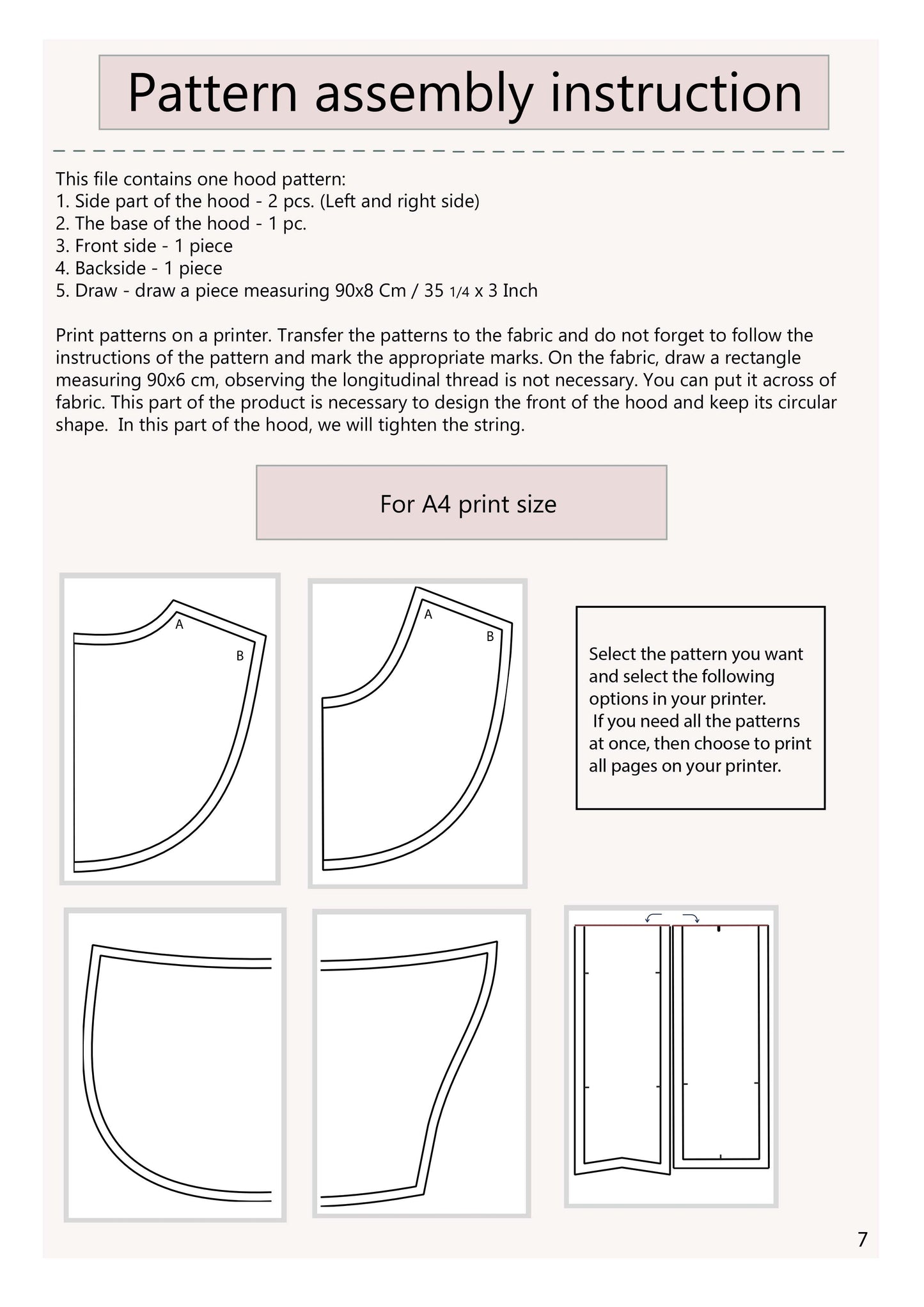 Detachable Hood PDF Pattern