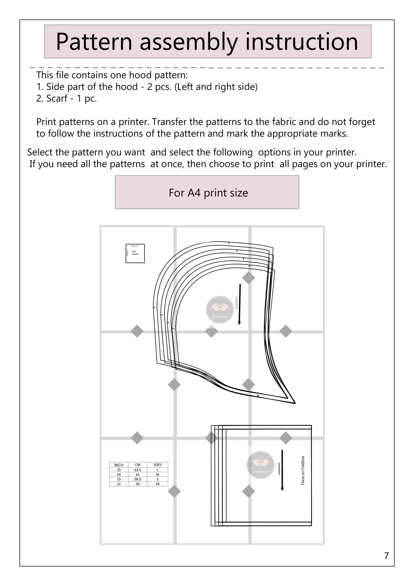 Winter Hood pattern PDF